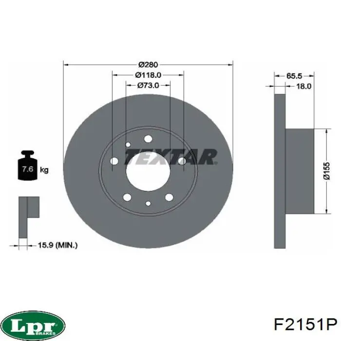 F2151P LPR freno de disco delantero