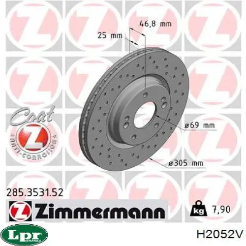 Comprar H2052V LPR Freno de disco delantero