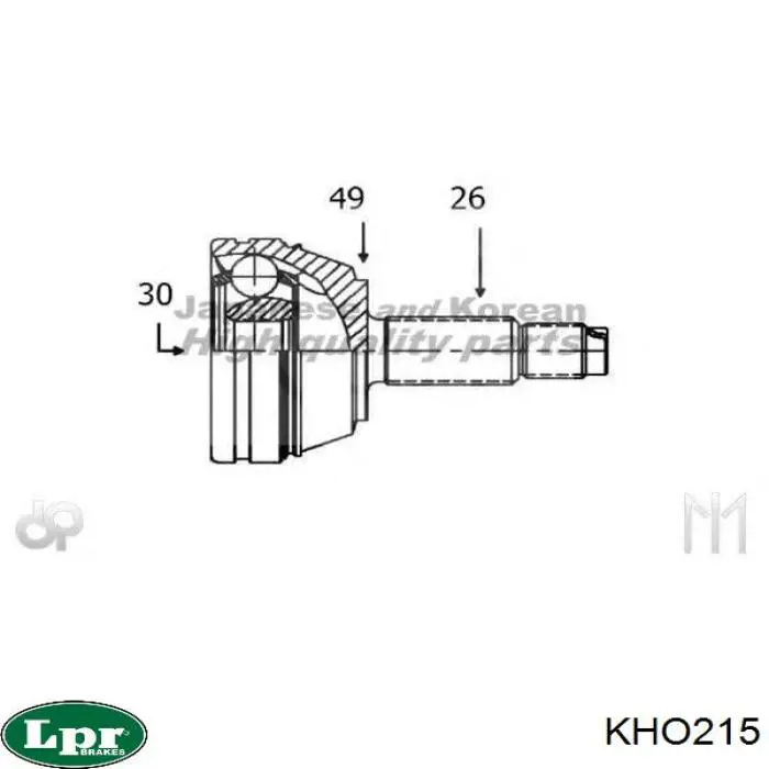 KHO215 LPR junta homocinética exterior delantera