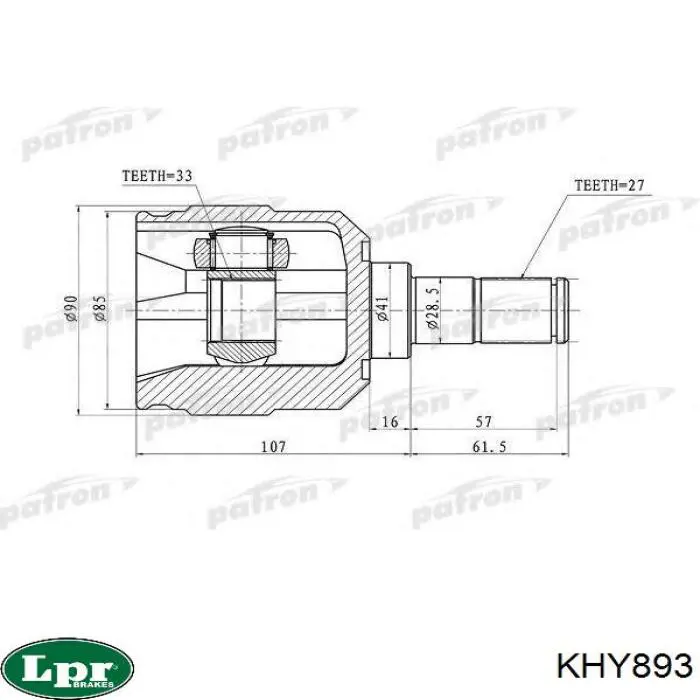 Junta homocinética exterior delantera LPR KHY893 precio, desde 53,50 EUR