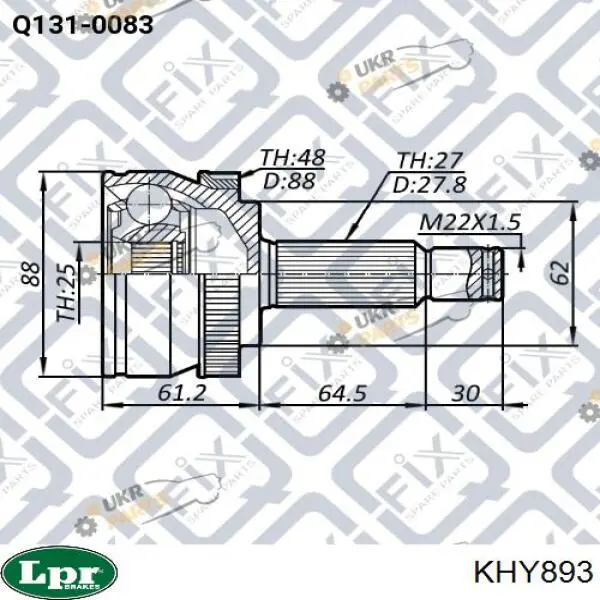 KHY893 LPR Junta homocinética