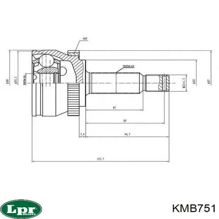 Junta homocinética exterior delantera LPR KMB751 precio, desde 56,58 EUR
