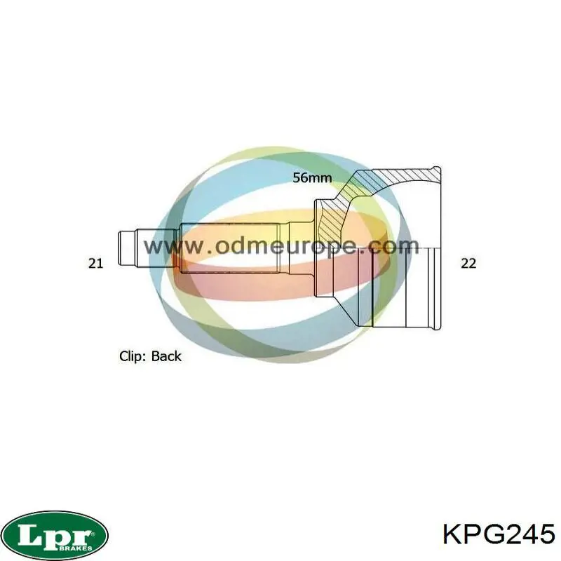 Junta homocinética exterior delantera LPR KPG245