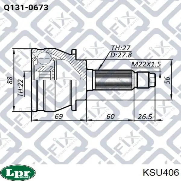 Comprar KSU406 LPR Junta homocinetica