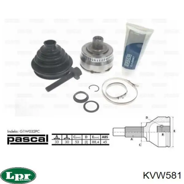 Junta homocinetica KVW581 LPR