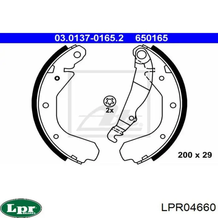 LPR04660 LPR zapatas de frenos de tambor traseras
