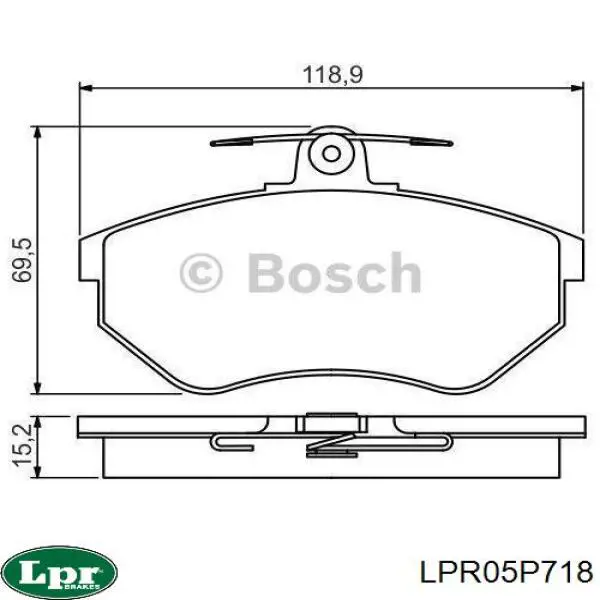 LPR05P718 LPR pastillas de freno delanteras