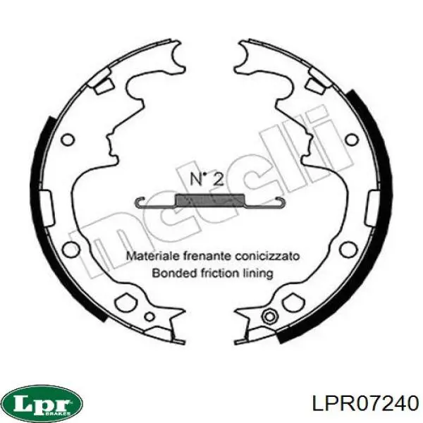 LPR07240 LPR zapatas de frenos de tambor traseras