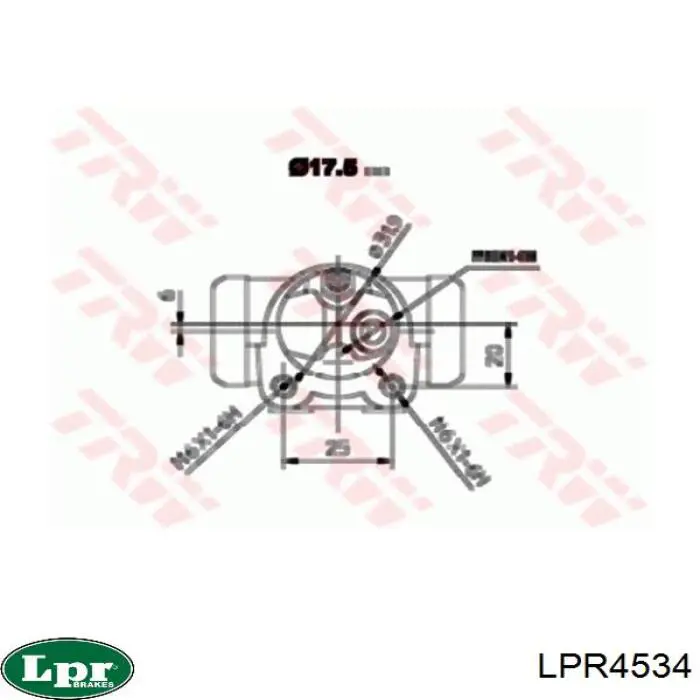 LPR4534 LPR cilindro de freno de rueda trasero