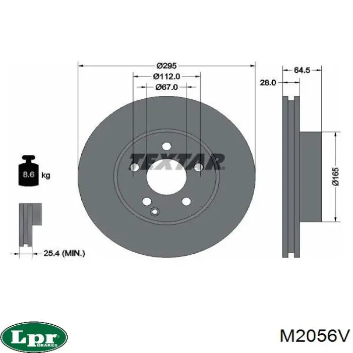M2056V LPR disco de freno delantero