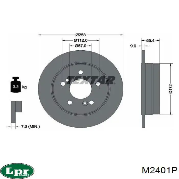 Comprar M2401P LPR Disco de freno trasero