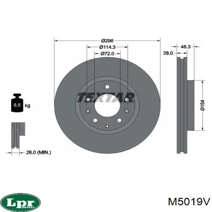 M5019V LPR freno de disco delantero