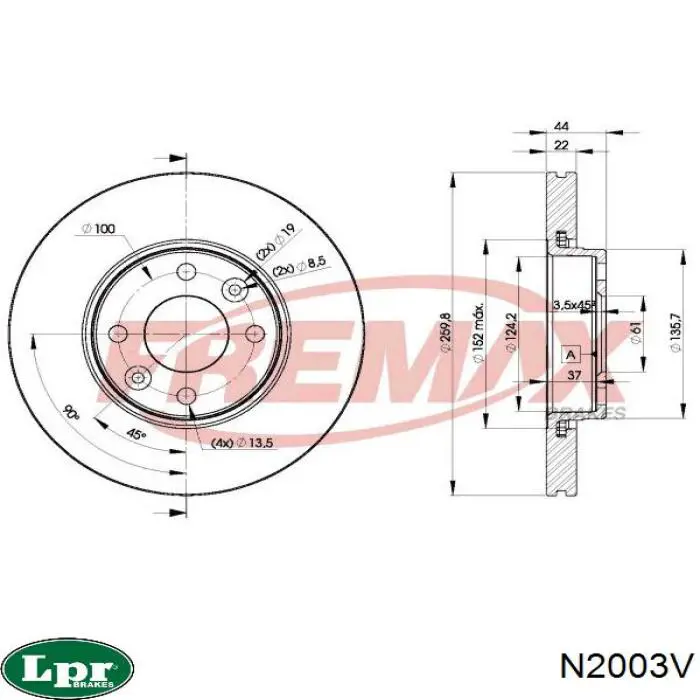 Freno de disco delantero Nissan Versa E12X