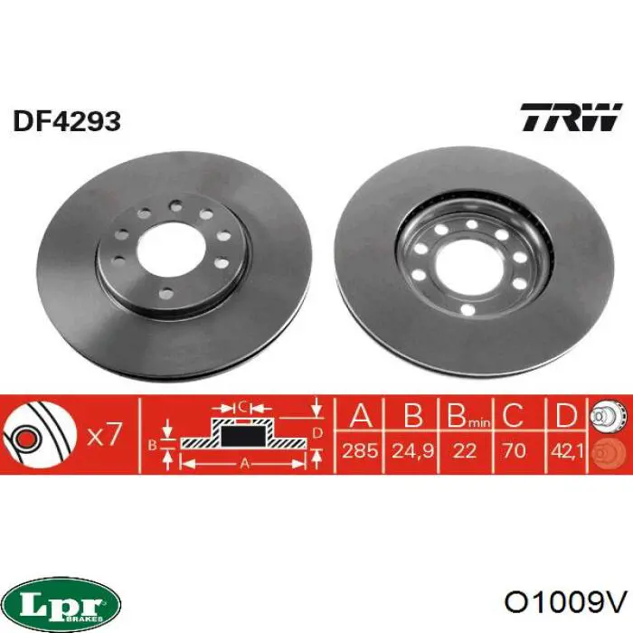 Comprar O1009V LPR Freno de disco delantero