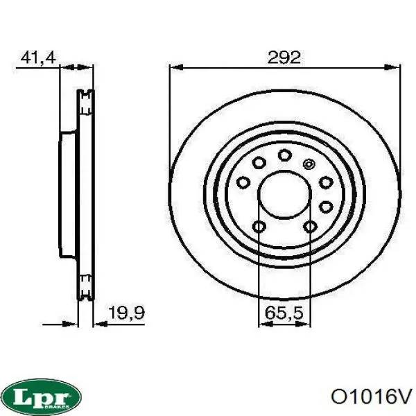 O1016V LPR disco de freno trasero