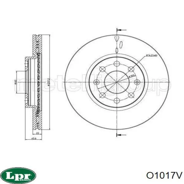 Disco de freno delantero LPR O1017V