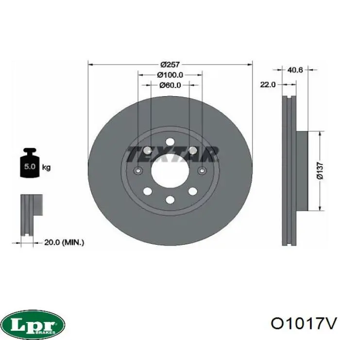 O1017V LPR freno de disco delantero