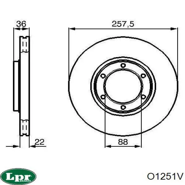 O1251V LPR freno de disco delantero