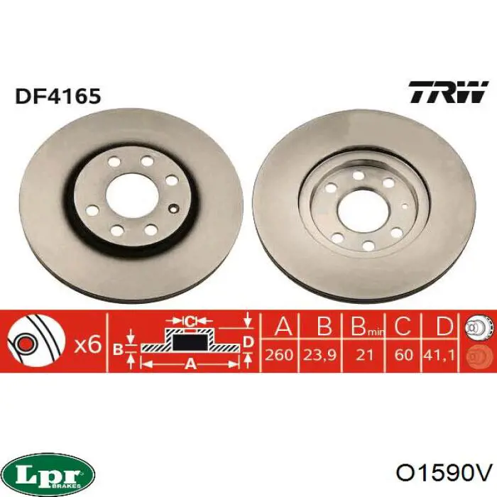Frenos delanteros LPR O1590V precio, desde 29,27 EUR