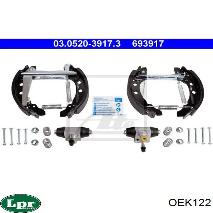OEK122 LPR Zapatas de freno de tambor traseras