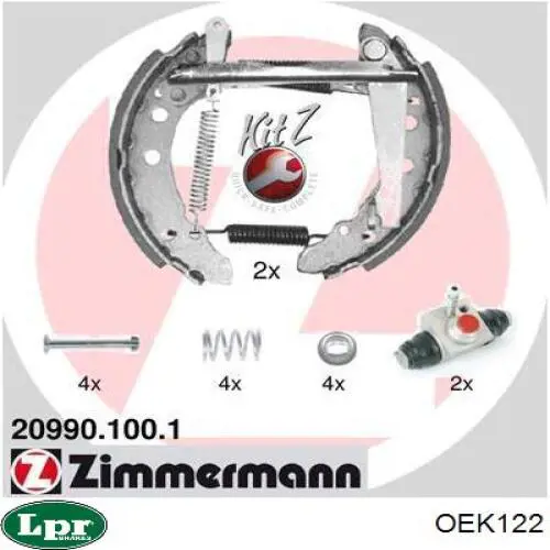 Zapatas de freno de tambor traseras LPR OEK122 precio, desde 54,45 EUR