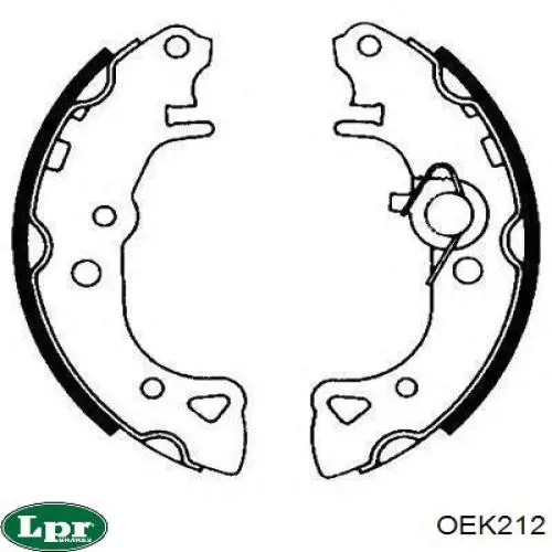 OEK212 LPR zapatas de frenos de tambor traseras