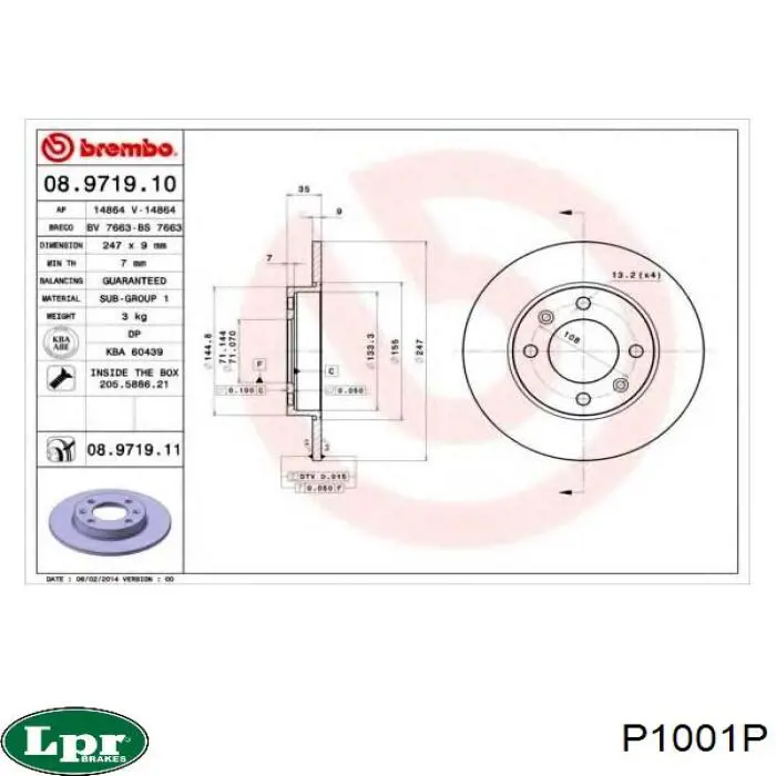 Frenos traseros LPR P1001P