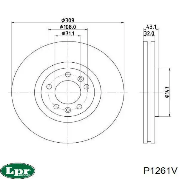 P1261V LPR freno de disco delantero