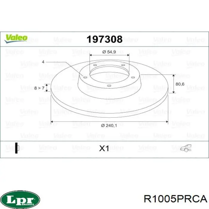 Disco de freno trasero Alfa Romeo 33 905