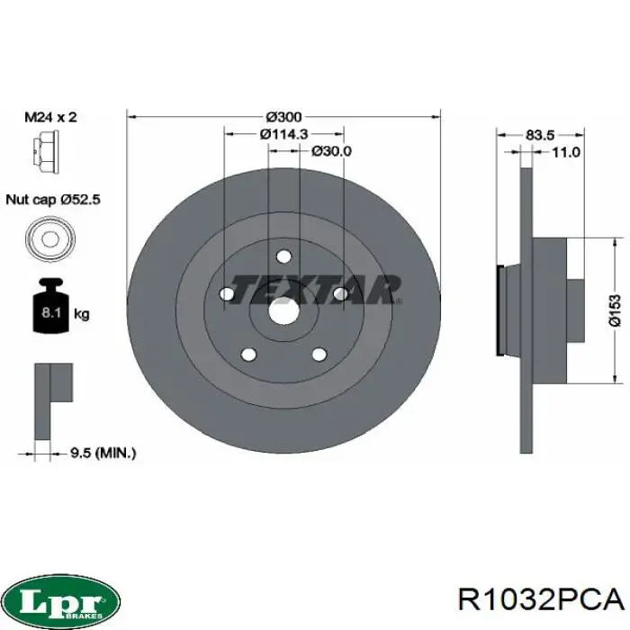 R1032PCA LPR Freno de disco trasero