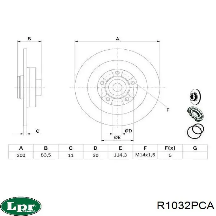 Disco de freno trasero R1032PCA LPR