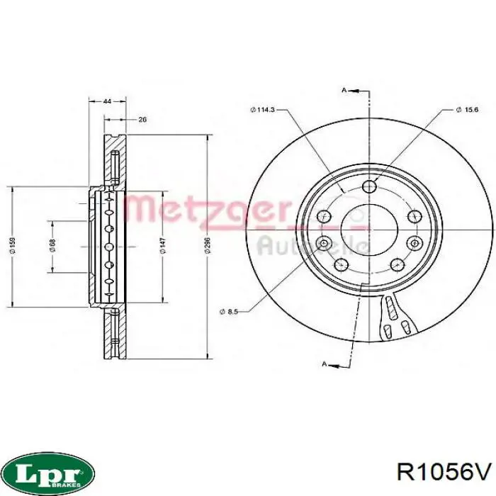 Disco de freno delantero LPR R1056V