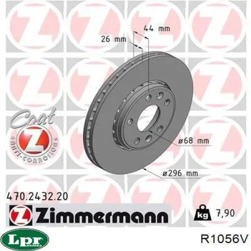 Comprar R1056V LPR Freno de disco delantero