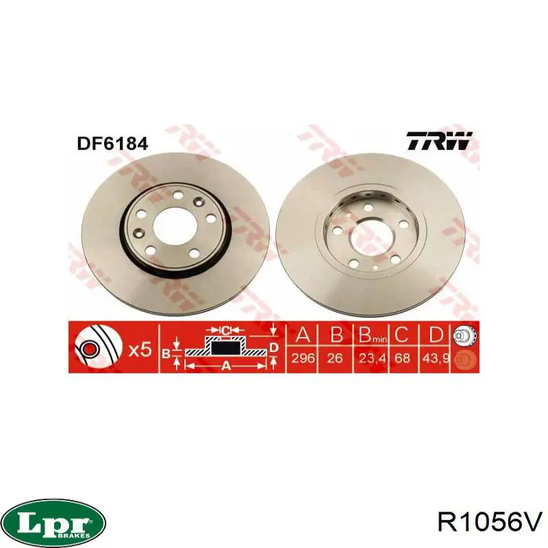 Frenos delanteros LPR R1056V precio, desde 48,58 EUR