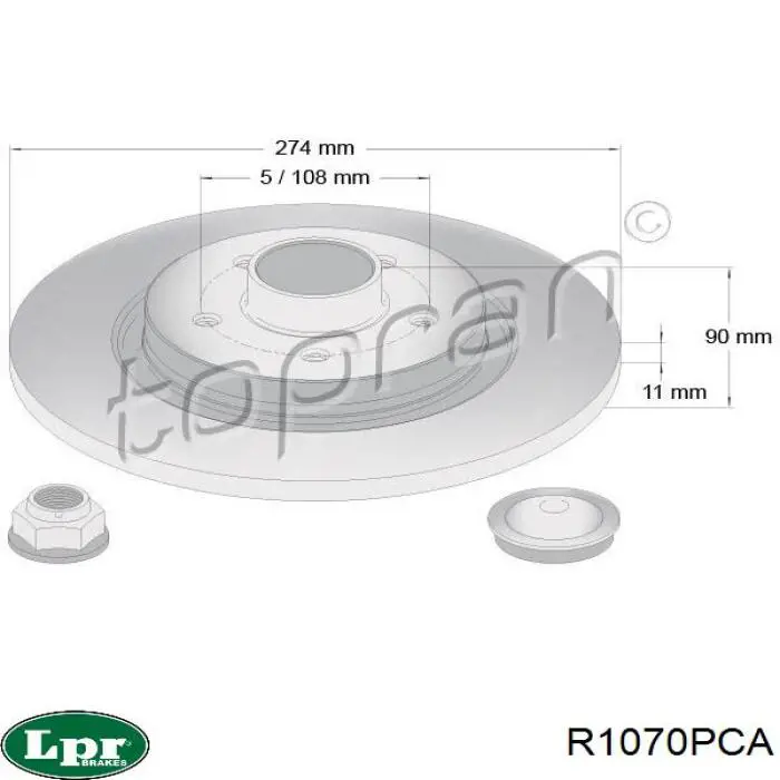 Frenos traseros LPR R1070PCA