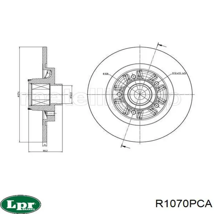 Comprar R1070PCA LPR Disco de freno trasero