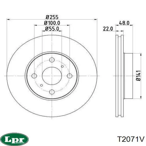 Disco de freno T2071V LPR