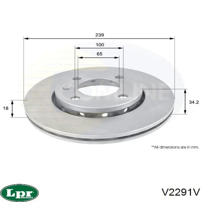 V2291V LPR disco de freno delantero