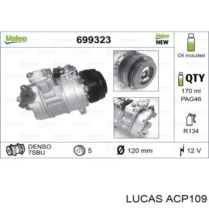 ACP109 Lucas compresor de aire acondicionado