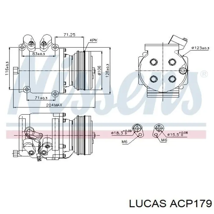 ACP179 Lucas compresor de aire acondicionado