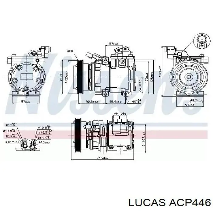 ACP446 Lucas compresor de aire acondicionado