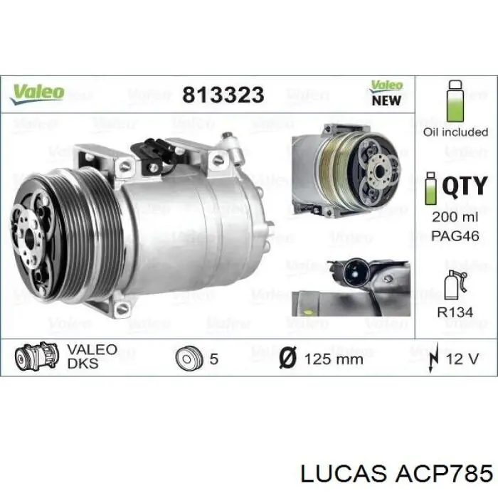 ACP785 Lucas compresor de aire acondicionado