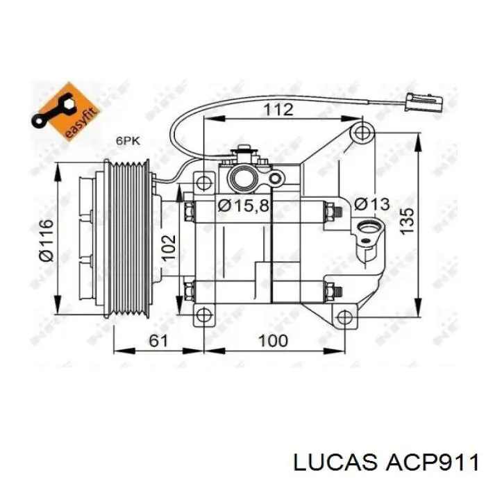ACP911 Lucas compresor de aire acondicionado