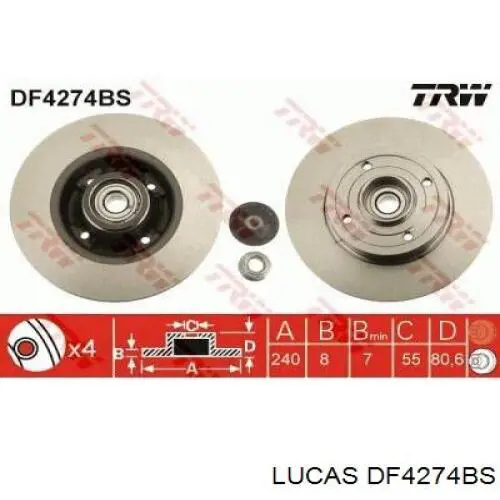 Disco de freno trasero Alfa Romeo 33 905