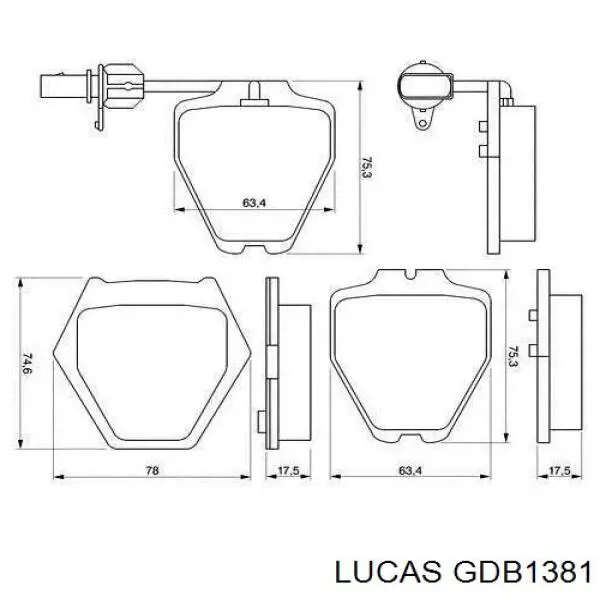 GDB1381 Lucas pastillas de freno delanteras