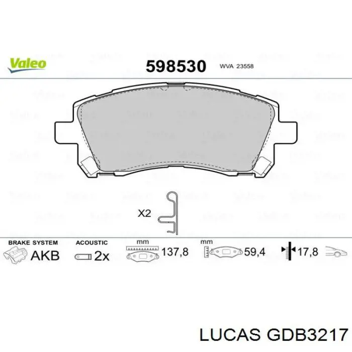 GDB3217 Lucas pastillas de freno delanteras