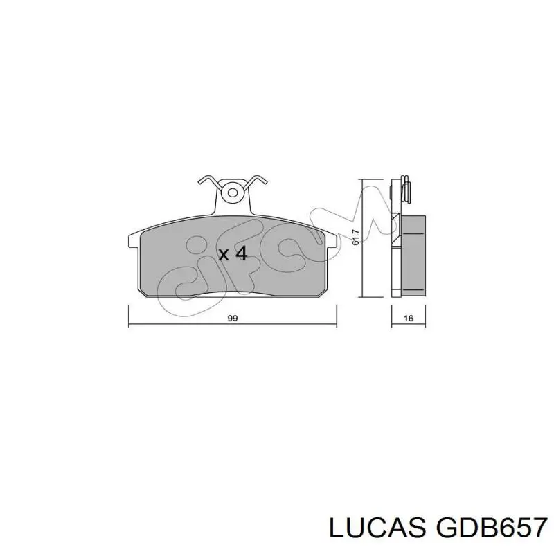 GDB657 Lucas pastillas de freno delanteras