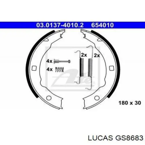 Juego de zapatas de frenos, freno de estacionamiento Peugeot 406 8B