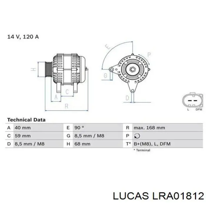 LRA01812 Lucas alternador