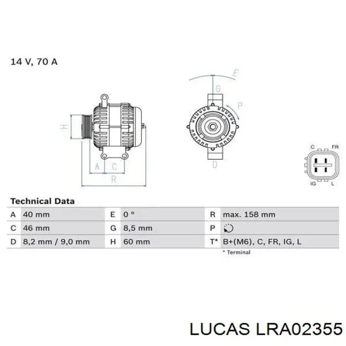 LRA02355 Lucas alternador